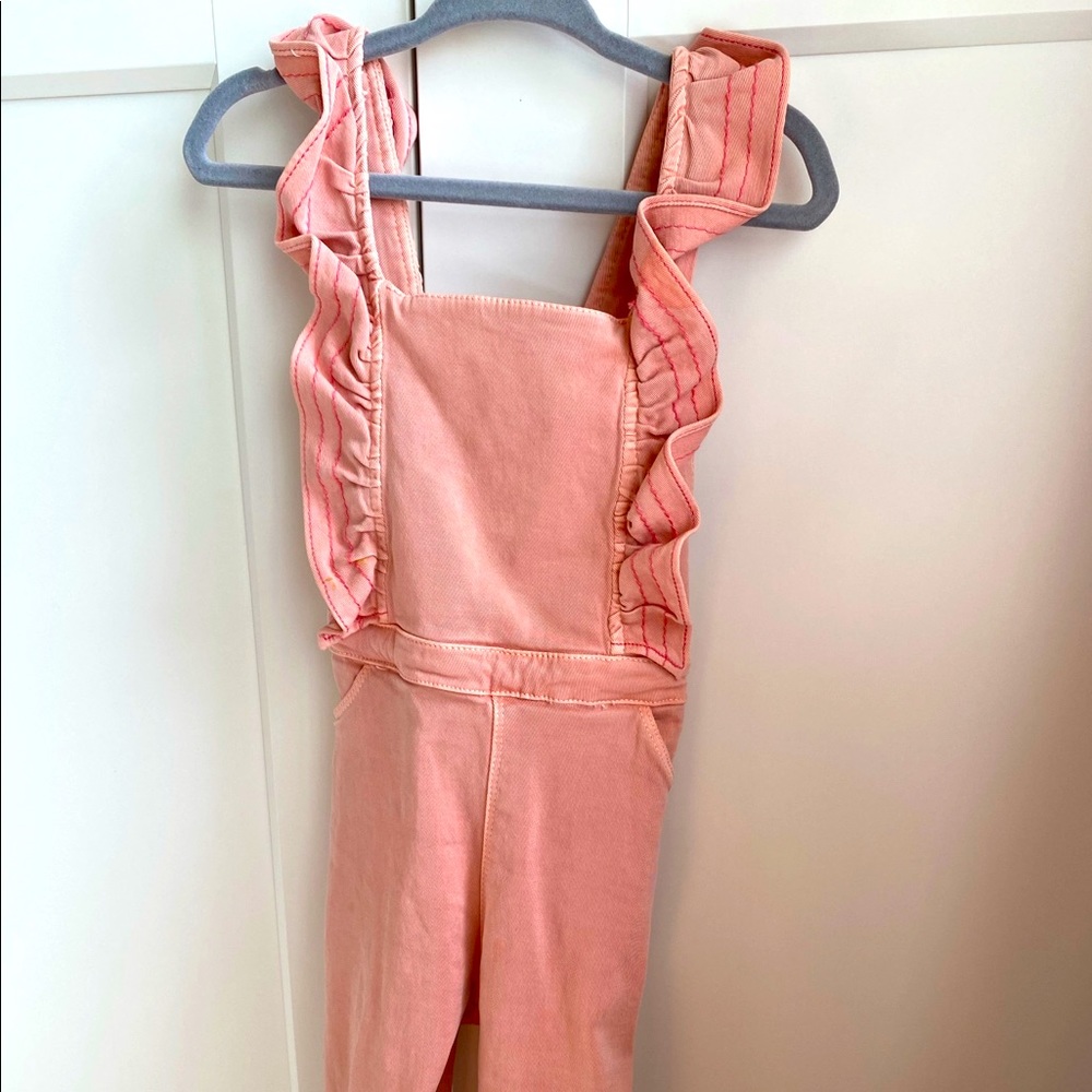 Zara Kids Ruffled Pink Overalls (12-18 mos)